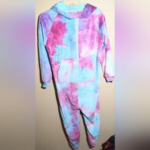 Girls tye dye pajamas one piece‎ z1